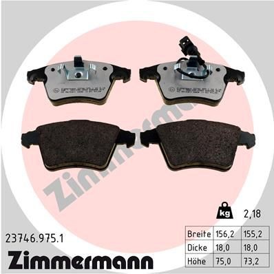 Original ZIMMERMANN 23747 Brake pad kit 23746.975.1 for VW MULTIVAN