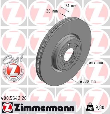 ZIMMERMANN 400.5542.20 Brake disc 2474211912