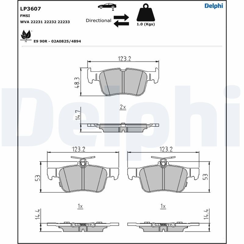 Great value for money - DELPHI Brake pad set LP3607