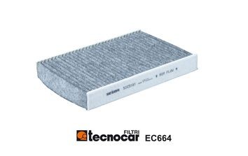 TECNOCAR Activated Carbon Filter, 257 mm x 180 mm x 35 mm Width: 180mm, Height: 35mm, Length: 257mm Cabin filter EC664 buy