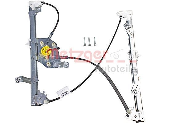 METZGER 2160511 Window regulator Left Front, Operating Mode: Electric, without electric motor, with comfort function