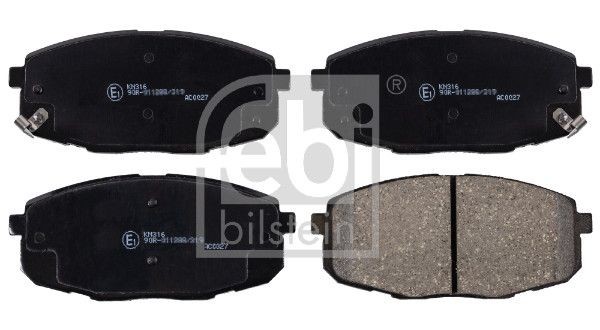 170119 FEBI BILSTEIN Brake pad set KIA Front Axle, with acoustic wear warning