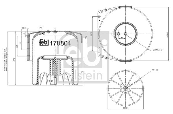 FEBI BILSTEIN Rear Axle Boot, air suspension 170804 buy
