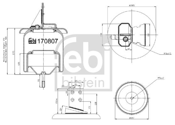 FEBI BILSTEIN Rear Axle Right Boot, air suspension 170807 buy