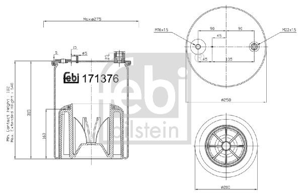 FEBI BILSTEIN Front Axle Boot, air suspension 171376 buy