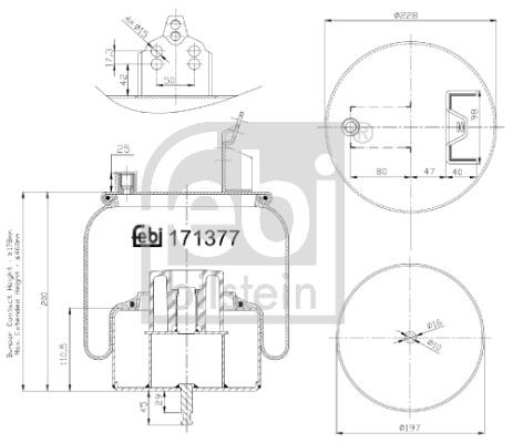 FEBI BILSTEIN Rear Axle Boot, air suspension 171377 buy