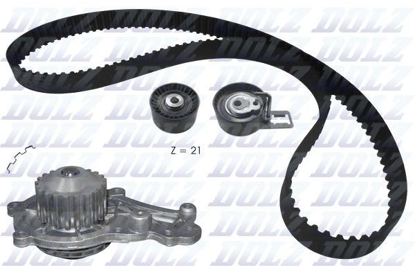 KD160 DOLZ Timing belt kit with water pump CITROËN Number of Teeth: 139, Width: 25 mm