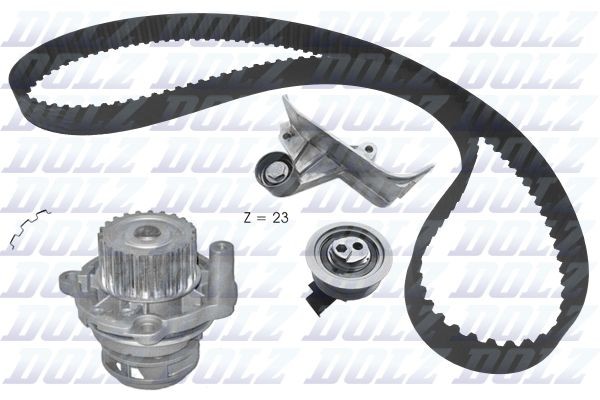 KD168 DOLZ Timing belt kit with water pump AUDI Number of Teeth: 150, Width: 23 mm