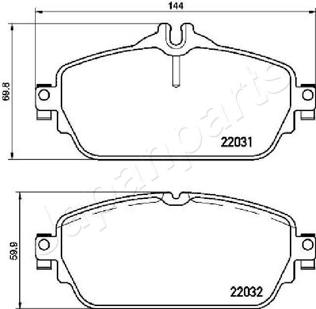 JAPANPARTS Brake pad kit PA-0529AF suitable for MERCEDES-BENZ C-Class