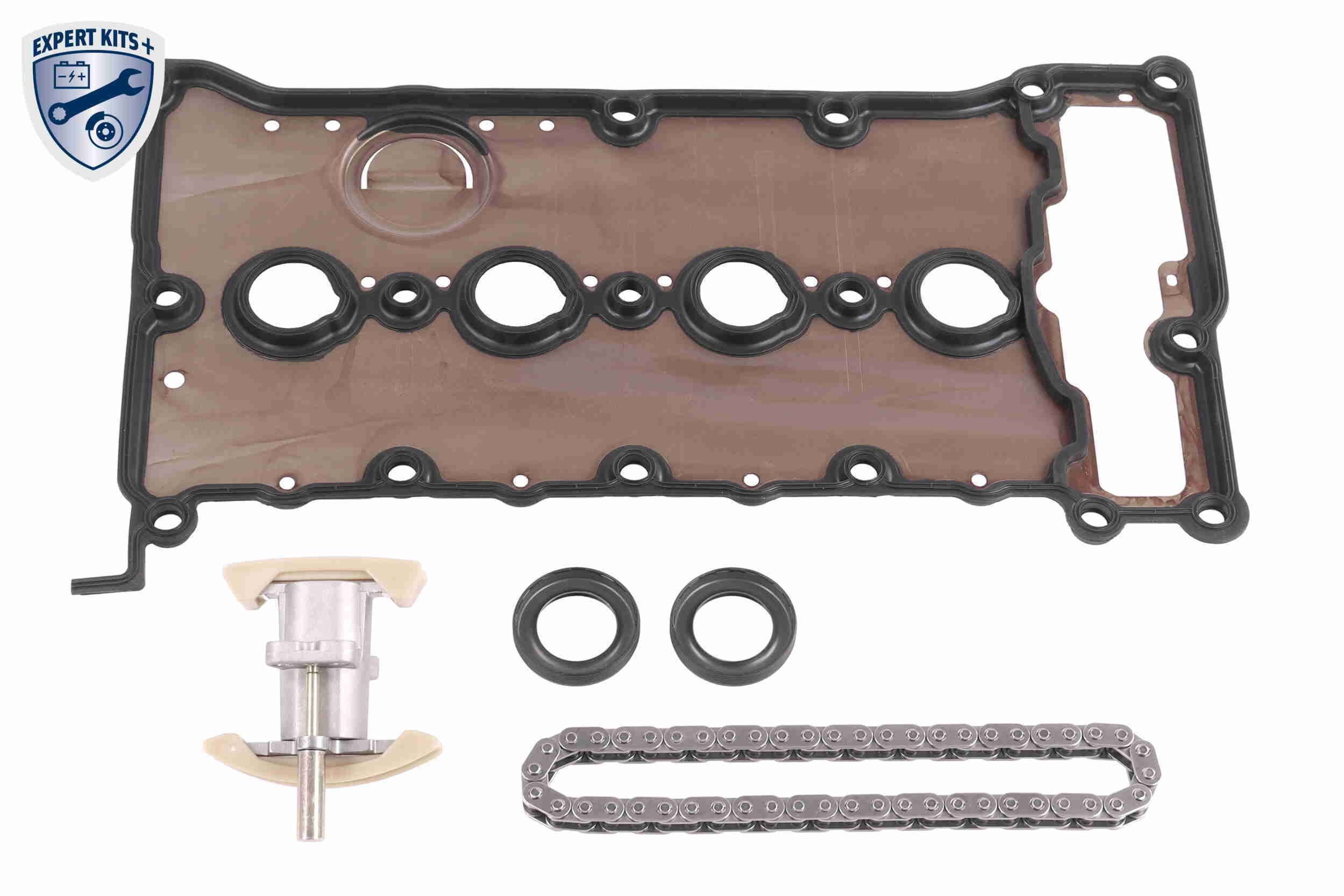 V10-10007 VAICO Timing chain set VW with chain tensioner, with valve cover gasket, with camshaft seal, for camshaft, Simplex, Closed chain