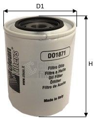 CLEAN FILTER DO1871 Oil filter M 24 X 1,5, Spin-on Filter, Main Stream Filtration