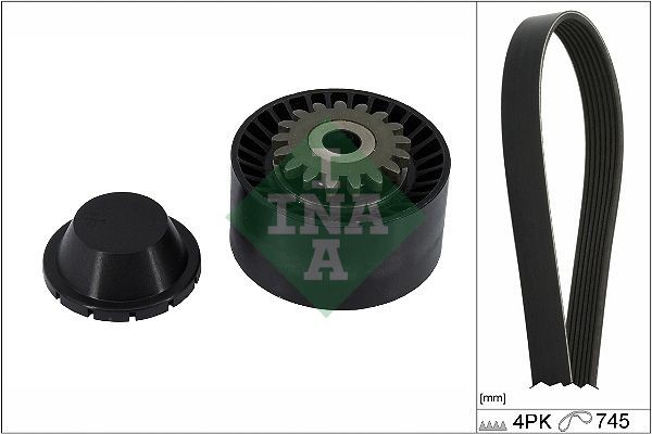 529 0408 10 INA Serpentine belt kit RENAULT Check alternator freewheel clutch & replace if necessary