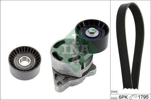 INA Check alternator freewheel clutch & replace if necessary Length: 1795mm, Number of ribs: 6 Serpentine belt kit 529 0433 10 buy