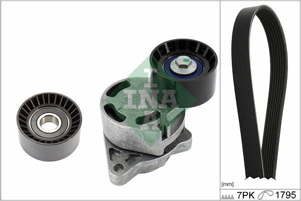 INA 529 0434 10 V-Ribbed Belt Set Check alternator freewheel clutch & replace if necessary