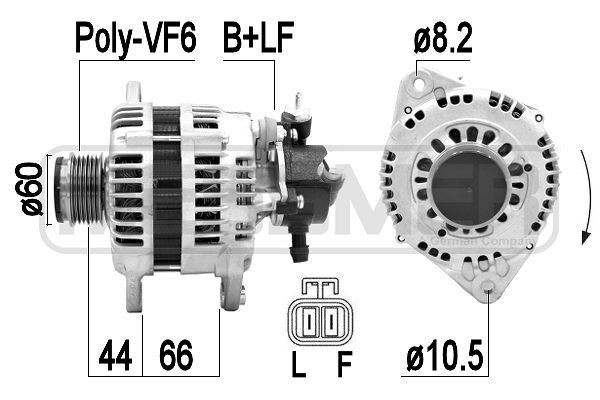 ERA 14V, 110A, B+LF, incl. vacuum pump, Ø 60 mm Generator 209392A buy