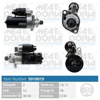 MEAT & DORIA 5010019 Starter motor 02M-911-023-FX