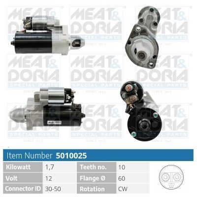MEAT & DORIA 5010025 Starter motor 02T911023TX