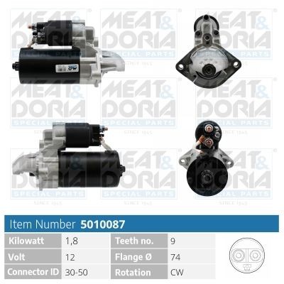 MEAT & DORIA 5010087 Starter motor 7796892