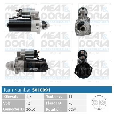 MEAT & DORIA 5010091 Starter motor 292083