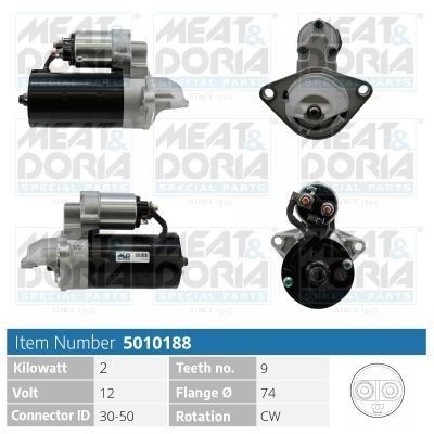 MEAT & DORIA 5010188 Starter motor 185086600