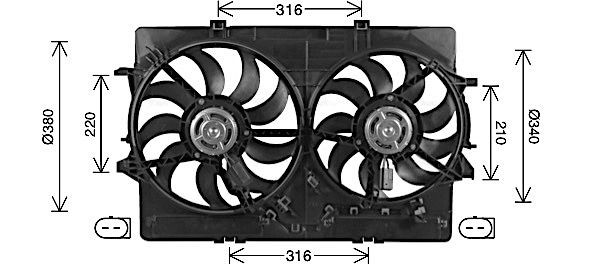 AVA COOLING SYSTEMS AI7522 Cooling fan Audi A6 C7 2.8 FSI quattro 220 hp Petrol 2015 price