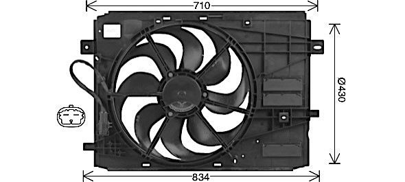 AVA COOLING SYSTEMS PE7561 Radiator cooling fan OPEL Astra L Hatchback (C02) 1.2 131 hp Petrol 2023 price