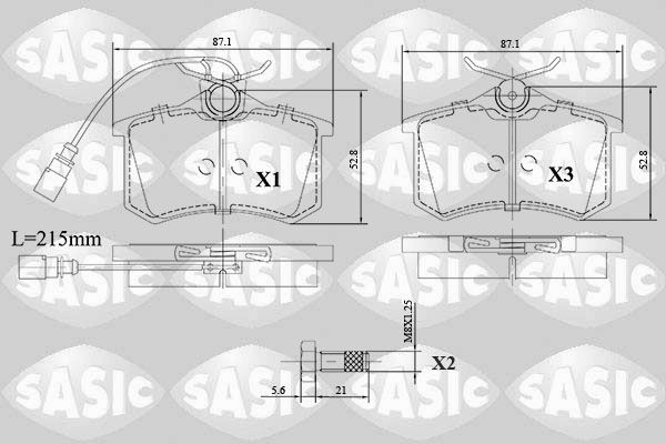 SASIC Rear Axle, with acoustic wear warning Thickness: 16,8mm Brake pads 6216140 buy