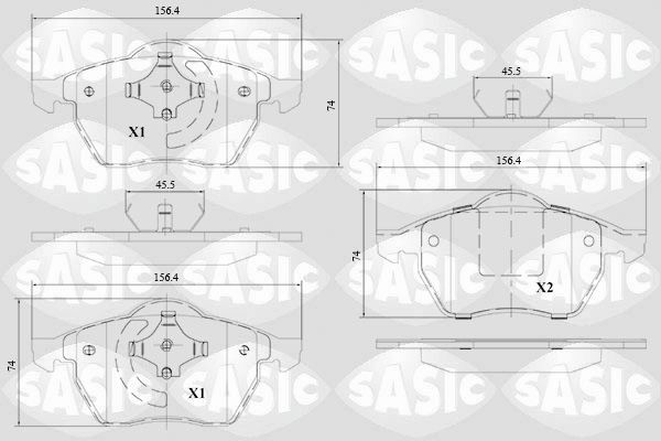 SASIC Front Axle, without acoustic wear warning Thickness: 19,5mm Brake pads 6216143 buy