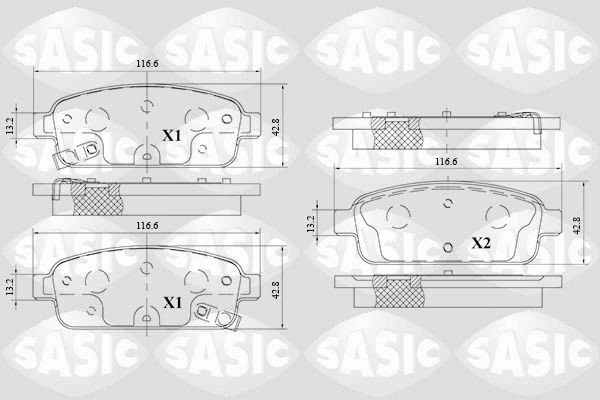 SASIC Rear Axle, without acoustic wear warning Thickness: 16,8mm Brake pads 6216153 buy