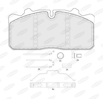 BERAL BCV29088TK Brake pad set prepared for wear indicator, with accessories