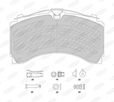 29244 BERAL prepared for wear indicator, with accessories Height: 113,7mm, Width: 207,6mm, Thickness 1: 30mm, Thickness 2: 35mm Brake pads BCV29244TK buy