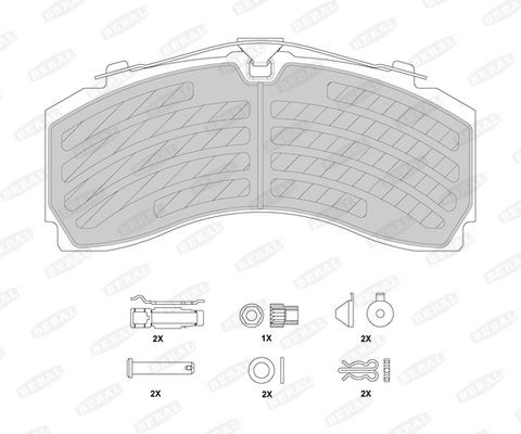 29246 BERAL prepared for wear indicator, with accessories Height: 113,7mm, Width: 244,6mm, Thickness 1: 30mm, Thickness 2: 35mm Brake pads BCV29246TK buy