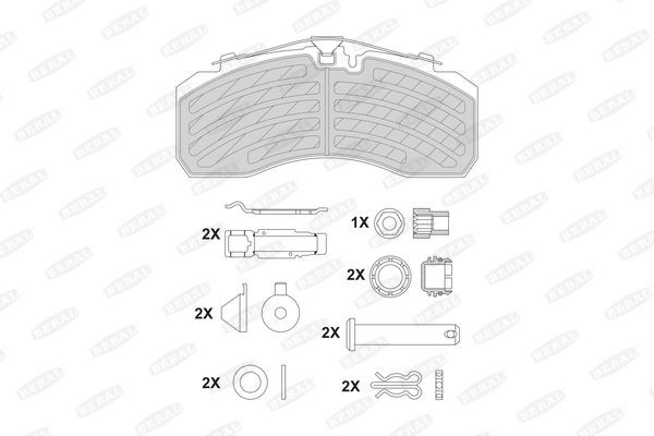 29252 BERAL prepared for wear indicator, with accessories Height: 109,5mm, Width: 248mm, Thickness: 30mm Brake pads BCV29252TK buy