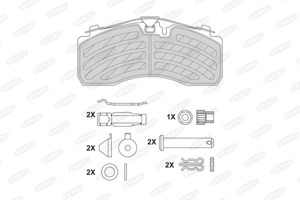 BERAL BCV29257TK Brake pad set prepared for wear indicator, with accessories