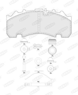 BERAL BCV29263TK Brake pad set prepared for wear indicator, with accessories