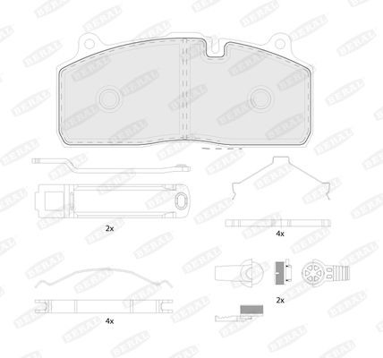 BERAL BCV29274TK Brake pad set prepared for wear indicator, with accessories