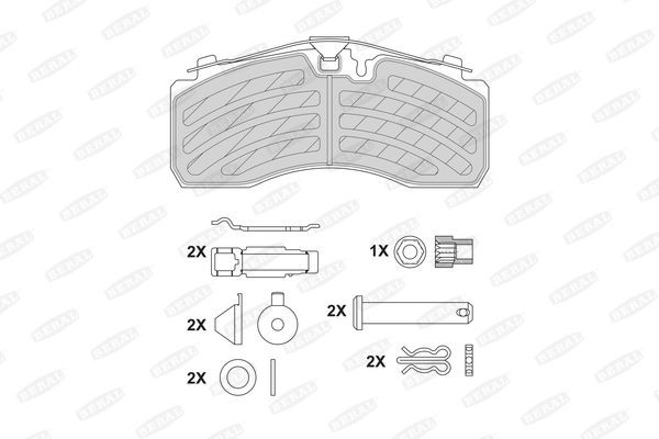 BERAL BCV29287TK Brake pad set prepared for wear indicator, with accessories