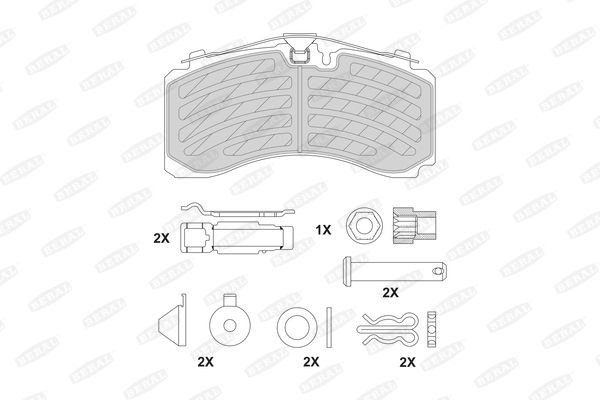 29328 BERAL prepared for wear indicator Height: 108,5mm, Width: 215mm, Thickness 1: 32mm, Thickness 2: 35mm Brake pads BCV29328TK buy