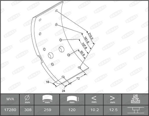Original KBL17280.3-1561 BERAL Handbrake pads FORD