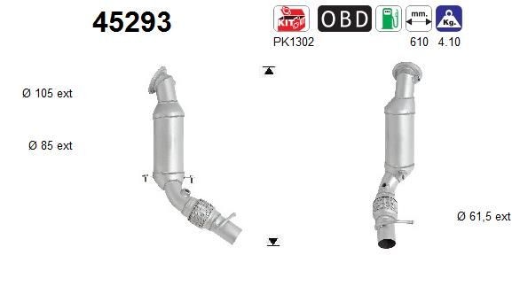 AS 45293 Catalytic converter BMW 1 Series 2003 in original quality