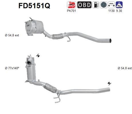 AS FD5151Q Mounting Kit, catalytic converter 1K0 254 707 FX