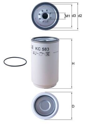 MAHLE ORIGINAL KC 583D Kraftstofffilter für VOLVO FH 16 LKW in Original Qualität