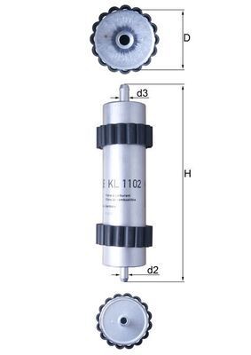 KL1102 Fuel filter 72483232 MAHLE ORIGINAL In-Line Filter, 10mm, 12,3mm