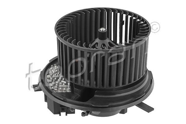 113 719 TOPRAN Heater blower motor SKODA for right-hand drive vehicles, with integrated regulator, Electromagnetic Compatibility (EMC)