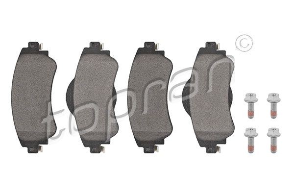 TOPRAN 624 507 Brake pad set Front Axle, with acoustic wear warning, not prepared for wear indicator, with mounting manual, with accessories
