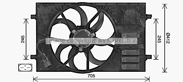 PRASCO Fan, radiator AI7524 Volkswagen GOLF 2019