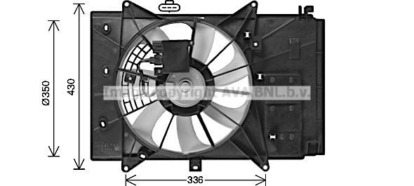 MZ7555 PRASCO Cooling fan SUZUKI D1: 350 mm, 12V