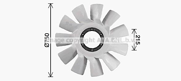 PRASCO Aluminium, Plastic Fan Wheel, engine cooling SCB089 buy
