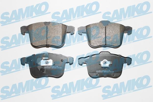 23404 SAMKO Height 1: 74,5mm, Height 2: 77,6mm, Width 1: 155,1mm, Width 2 [mm]: 156,4mm, Thickness: 20,4mm Brake pads 5SP1244 buy