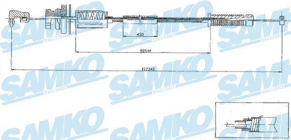 SAMKO C0079A Throttle cable CITROËN C3 I Hatchback (FC, FN) 1.4 HDi 68 hp Diesel 2010